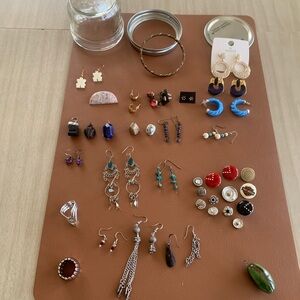 Everything-Gold and Blue Hoop Earrings